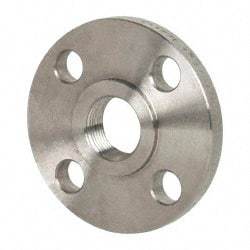Value Collection - 1" Pipe, 4-1/4" OD, Stainless Steel, Threaded Pipe Flange - 3-1/8" Across Bolt Hole Centers, 5/8" Bolt Hole, 150 psi, Grades 316 & 316L - USA Tool & Supply