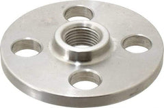 Merit Brass - 1/2" Pipe, 3-1/2" OD, Stainless Steel, Threaded Pipe Flange - 2-3/8" Across Bolt Hole Centers, 5/8" Bolt Hole, 150 psi, Grade 304 - USA Tool & Supply