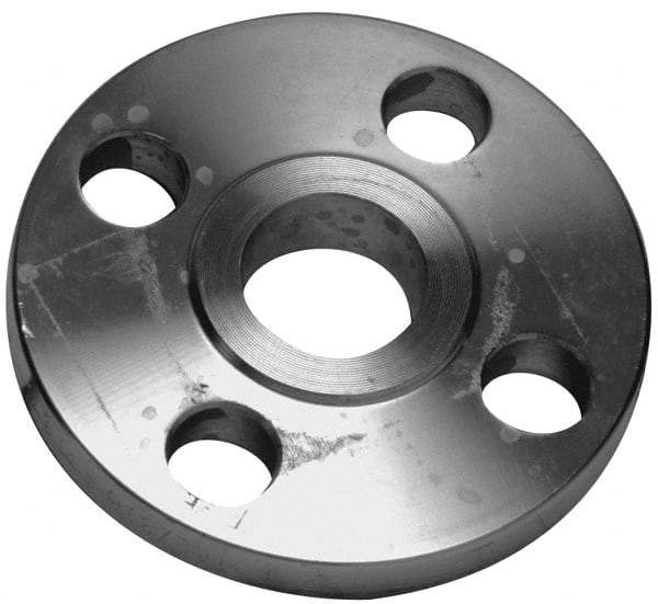 Merit Brass - 1-1/4" Pipe, 4-5/8" OD, Stainless Steel, Threaded Pipe Flange - 3-1/2" Across Bolt Hole Centers, 5/8" Bolt Hole, 150 psi, Grades 316 & 316L - USA Tool & Supply
