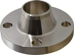 Merit Brass - 2" Pipe, 6" OD, Stainless Steel, Weld Neck Pipe Flange - 4-3/4" Across Bolt Hole Centers, 3/4" Bolt Hole, 150 psi, Grades 316 & 316L - USA Tool & Supply