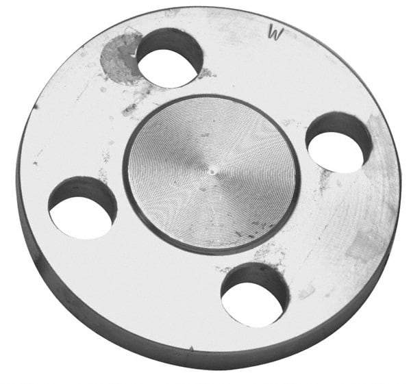 Merit Brass - 1-1/2" Pipe, 5" OD, Stainless Steel, Blind Pipe Flange - 3-7/8" Across Bolt Hole Centers, 5/8" Bolt Hole, 150 psi, Grades 316 & 316L - USA Tool & Supply