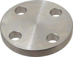 Merit Brass - 3/4" Pipe, 3-7/8" OD, Stainless Steel, Blind Pipe Flange - 2-3/4" Across Bolt Hole Centers, 5/8" Bolt Hole, 150 psi, Grades 316 & 316L - USA Tool & Supply