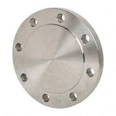 Merit Brass - 4" Pipe, 9" OD, Stainless Steel, Blind Pipe Flange - 7-1/2" Across Bolt Hole Centers, 3/4" Bolt Hole, 150 psi, Grades 316 & 316L - USA Tool & Supply