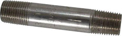 Merit Brass - Schedule 40, 1/8" Pipe x 2" Long, Grade 304/304L Stainless Steel Pipe Nipple - Welded & Threaded - USA Tool & Supply