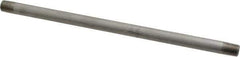 Merit Brass - Schedule 40, 1/8" Pipe x 8" Long, Grade 304/304L Stainless Steel Pipe Nipple - Welded & Threaded - USA Tool & Supply