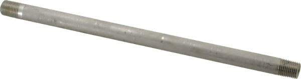 Merit Brass - Schedule 40, 1/4" Pipe x 10" Long, Grade 304/304L Stainless Steel Pipe Nipple - Welded & Threaded - USA Tool & Supply