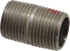 Merit Brass - Schedule 40, 3/8" Pipe x 1" Long, Grade 304/304L Stainless Steel Pipe Nipple - Welded & Threaded - USA Tool & Supply