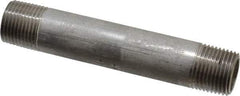 Merit Brass - Schedule 40, 3/8" Pipe x 3-1/2" Long, Grade 304/304L Stainless Steel Pipe Nipple - Welded & Threaded - USA Tool & Supply