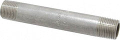 Merit Brass - Schedule 40, 3/8" Pipe x 4" Long, Grade 304/304L Stainless Steel Pipe Nipple - Welded & Threaded - USA Tool & Supply