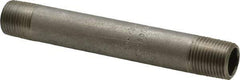 Merit Brass - Schedule 40, 3/8" Pipe x 4-1/2" Long, Grade 304/304L Stainless Steel Pipe Nipple - Welded & Threaded - USA Tool & Supply