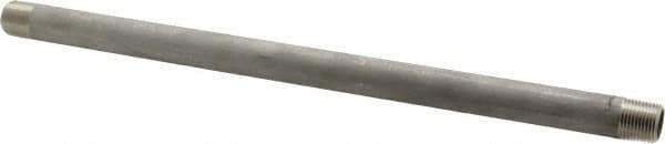 Merit Brass - Schedule 40, 3/8" Pipe x 12" Long, Grade 304/304L Stainless Steel Pipe Nipple - Welded & Threaded - USA Tool & Supply