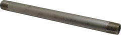 Merit Brass - Schedule 40, 1/2" Pipe x 10" Long, Grade 304/304L Stainless Steel Pipe Nipple - Welded & Threaded - USA Tool & Supply