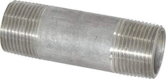 Merit Brass - Schedule 40, 3/4" Pipe x 3" Long, Grade 304/304L Stainless Steel Pipe Nipple - Welded & Threaded - USA Tool & Supply