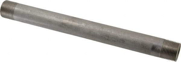 Merit Brass - Schedule 40, 3/4" Pipe x 10" Long, Grade 304/304L Stainless Steel Pipe Nipple - Welded & Threaded - USA Tool & Supply