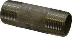 Merit Brass - Schedule 40, 1" Pipe x 3-1/2" Long, Grade 304/304L Stainless Steel Pipe Nipple - Welded & Threaded - USA Tool & Supply