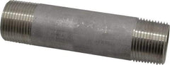 Merit Brass - Schedule 40, 1" Pipe x 5" Long, Grade 304/304L Stainless Steel Pipe Nipple - Welded & Threaded - USA Tool & Supply