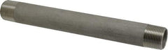 Merit Brass - Schedule 40, 1" Pipe x 10" Long, Grade 304/304L Stainless Steel Pipe Nipple - Welded & Threaded - USA Tool & Supply