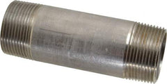 Merit Brass - Schedule 40, 1-1/4" Pipe x 4-1/2" Long, Grade 304/304L Stainless Steel Pipe Nipple - Welded & Threaded - USA Tool & Supply