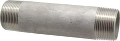 Merit Brass - Schedule 40, 1-1/4" Pipe x 6" Long, Grade 304/304L Stainless Steel Pipe Nipple - Welded & Threaded - USA Tool & Supply