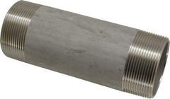 Merit Brass - Schedule 40, 2" Pipe x 6" Long, Grade 304/304L Stainless Steel Pipe Nipple - Welded & Threaded - USA Tool & Supply