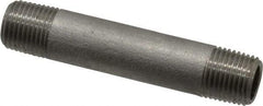 Merit Brass - Schedule 40, 1/8" Pipe x 2" Long, Grade 316/316L Stainless Steel Pipe Nipple - Welded & Threaded - USA Tool & Supply