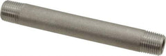 Merit Brass - Schedule 40, 1/8" Pipe x 3" Long, Grade 316/316L Stainless Steel Pipe Nipple - Welded & Threaded - USA Tool & Supply