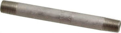 Merit Brass - Schedule 40, 1/8" Pipe x 3-1/2" Long, Grade 316/316L Stainless Steel Pipe Nipple - Welded & Threaded - USA Tool & Supply