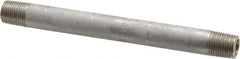 Merit Brass - Schedule 40, 1/8" Pipe x 4" Long, Grade 316/316L Stainless Steel Pipe Nipple - Welded & Threaded - USA Tool & Supply