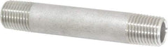 Merit Brass - Schedule 40, 1/4" Pipe x 3" Long, Grade 316/316L Stainless Steel Pipe Nipple - Welded & Threaded - USA Tool & Supply