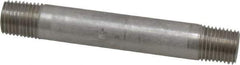 Merit Brass - Schedule 40, 1/4" Pipe x 3-1/2" Long, Grade 316/316L Stainless Steel Pipe Nipple - Welded & Threaded - USA Tool & Supply