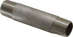 Merit Brass - Schedule 40, 3/8" Pipe x 3" Long, Grade 316/316L Stainless Steel Pipe Nipple - Welded & Threaded - USA Tool & Supply