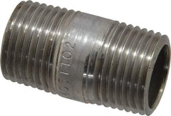 Merit Brass - Schedule 40, 1/2" Pipe x 1-1/2" Long, Grade 316/316L Stainless Steel Pipe Nipple - Welded & Threaded - USA Tool & Supply