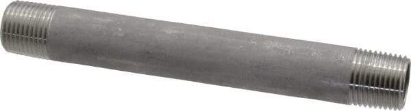 Merit Brass - Schedule 40, 1/2" Pipe x 6" Long, Grade 316/316L Stainless Steel Pipe Nipple - Welded & Threaded - USA Tool & Supply