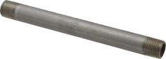 Merit Brass - Schedule 40, 1/2" Pipe x 8" Long, Grade 316/316L Stainless Steel Pipe Nipple - Welded & Threaded - USA Tool & Supply