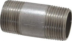 Merit Brass - Schedule 40, 3/4" Pipe x 2" Long, Grade 316/316L Stainless Steel Pipe Nipple - Welded & Threaded - USA Tool & Supply