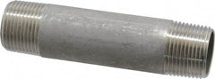 Merit Brass - Schedule 40, 3/4" Pipe x 4" Long, Grade 316/316L Stainless Steel Pipe Nipple - Welded & Threaded - USA Tool & Supply