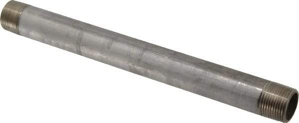 Merit Brass - Schedule 40, 3/4" Pipe x 10" Long, Grade 316/316L Stainless Steel Pipe Nipple - Welded & Threaded - USA Tool & Supply