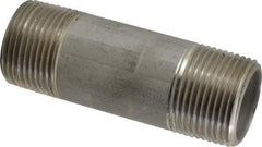 Merit Brass - Schedule 40, 1" Pipe x 3-1/2" Long, Grade 316/316L Stainless Steel Pipe Nipple - Welded & Threaded - USA Tool & Supply