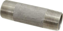 Merit Brass - Schedule 40, 1" Pipe x 4" Long, Grade 316/316L Stainless Steel Pipe Nipple - Welded & Threaded - USA Tool & Supply