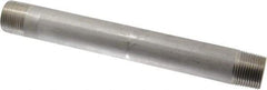 Merit Brass - Schedule 40, 1" Pipe x 10" Long, Grade 316/316L Stainless Steel Pipe Nipple - Welded & Threaded - USA Tool & Supply