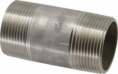 Merit Brass - Schedule 40, 1-1/4" Pipe x 3" Long, Grade 316/316L Stainless Steel Pipe Nipple - Welded & Threaded - USA Tool & Supply