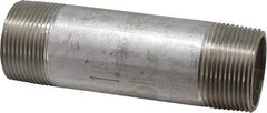 Merit Brass - Schedule 40, 1-1/4" Pipe x 5" Long, Grade 316/316L Stainless Steel Pipe Nipple - Welded & Threaded - USA Tool & Supply