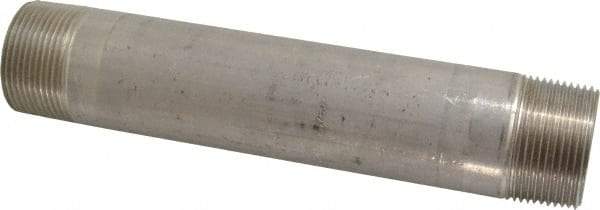 Merit Brass - Schedule 40, 1-1/4" Pipe x 8" Long, Grade 316/316L Stainless Steel Pipe Nipple - Welded & Threaded - USA Tool & Supply