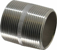 Merit Brass - Schedule 40, 1-1/2" Pipe x 2" Long, Grade 316/316L Stainless Steel Pipe Nipple - Welded & Threaded - USA Tool & Supply