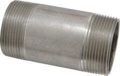 Merit Brass - Schedule 40, 1-1/2" Pipe x 3-1/2" Long, Grade 316/316L Stainless Steel Pipe Nipple - Welded & Threaded - USA Tool & Supply