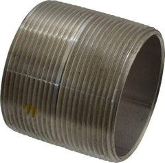 Merit Brass - Schedule 40, 2" Pipe x 2" Long, Grade 316/316L Stainless Steel Pipe Nipple - Welded & Threaded - USA Tool & Supply