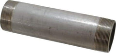 Merit Brass - Schedule 40, 2" Pipe x 8" Long, Grade 316/316L Stainless Steel Pipe Nipple - Welded & Threaded - USA Tool & Supply