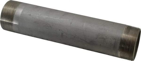 Merit Brass - Schedule 40, 2" Pipe x 10" Long, Grade 316/316L Stainless Steel Pipe Nipple - Welded & Threaded - USA Tool & Supply