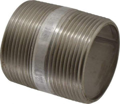 Merit Brass - Schedule 40, 2-1/2" Pipe x 3" Long, Grade 316/316L Stainless Steel Pipe Nipple - Welded & Threaded - USA Tool & Supply