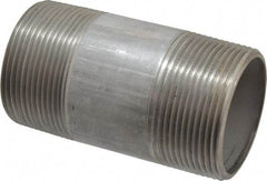 Merit Brass - Schedule 40, 2-1/2" Pipe x 5" Long, Grade 316/316L Stainless Steel Pipe Nipple - Welded & Threaded - USA Tool & Supply